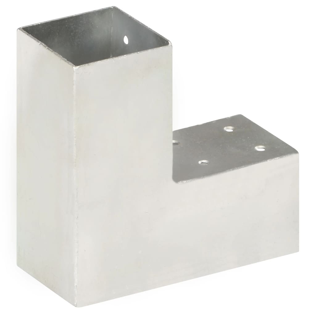 vidaXL Connecteurs de poteau 4 pcs Forme en L Métal galvanisé 71x71 mm
