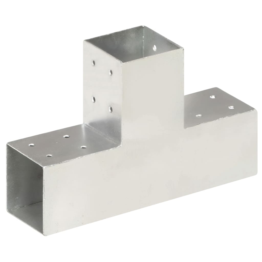 vidaXL Connecteurs de poteau 4 pcs Forme en T Métal galvanisé 81x81 mm