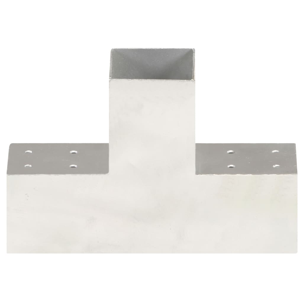 vidaXL Connecteurs de poteau 4 pcs Forme en T Métal galvanisé 81x81 mm