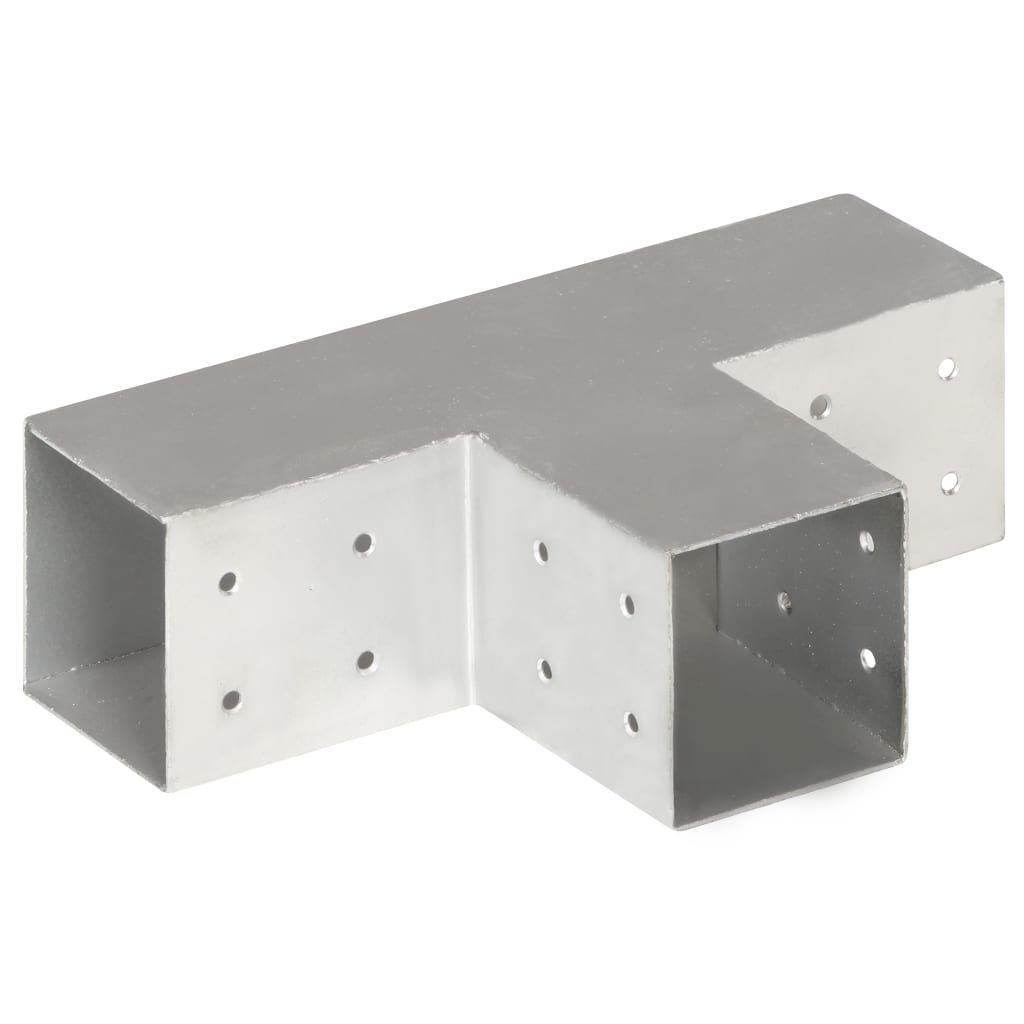 vidaXL Connecteurs de poteau 4 pcs Forme en T Métal galvanisé 81x81 mm