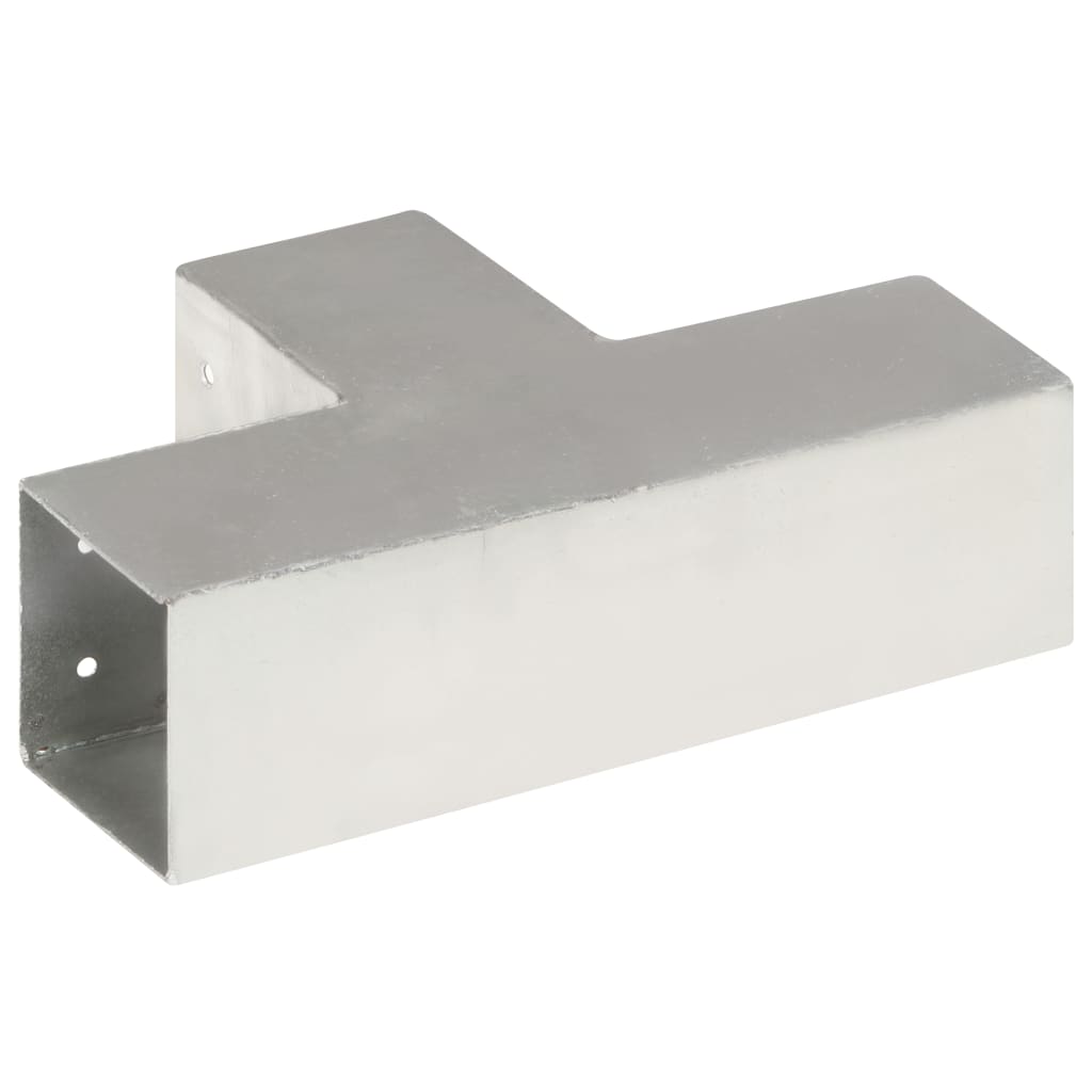 vidaXL Connecteurs de poteau 4 pcs Forme en T Métal galvanisé 81x81 mm