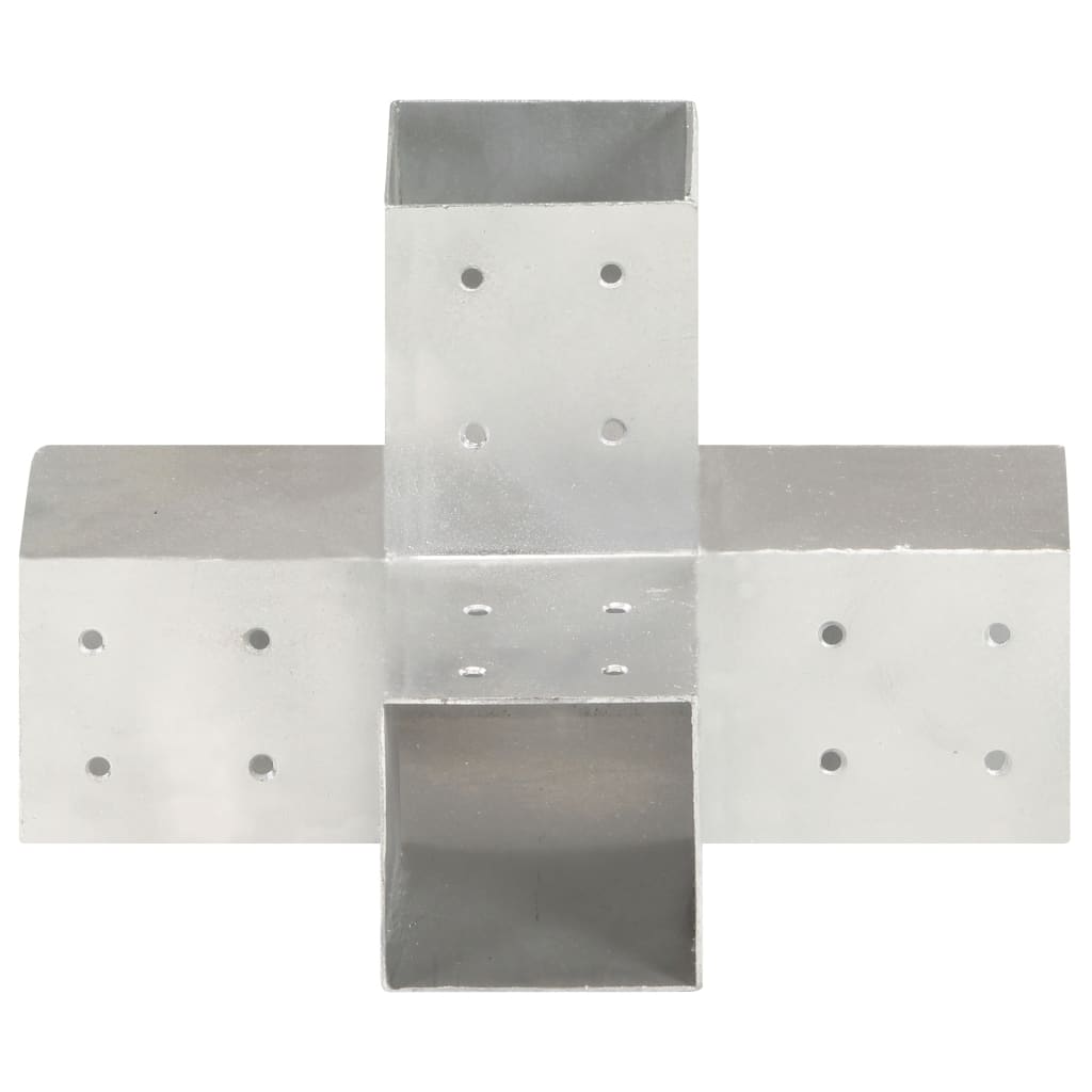 vidaXL Connecteur de poteau Forme en X Métal galvanisé 81x81 mm