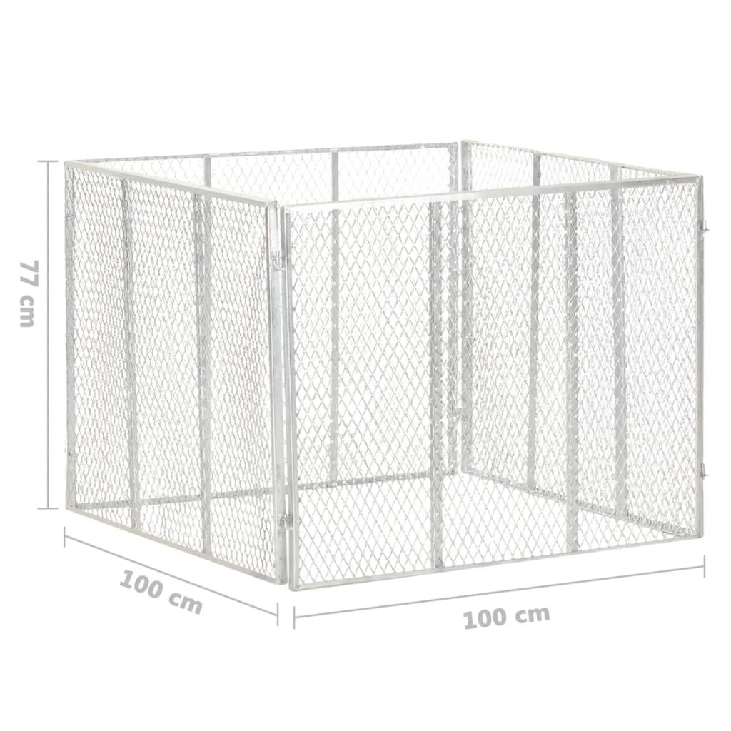vidaXL Composteur de jardin 100x100x77 cm Fer galvanisé