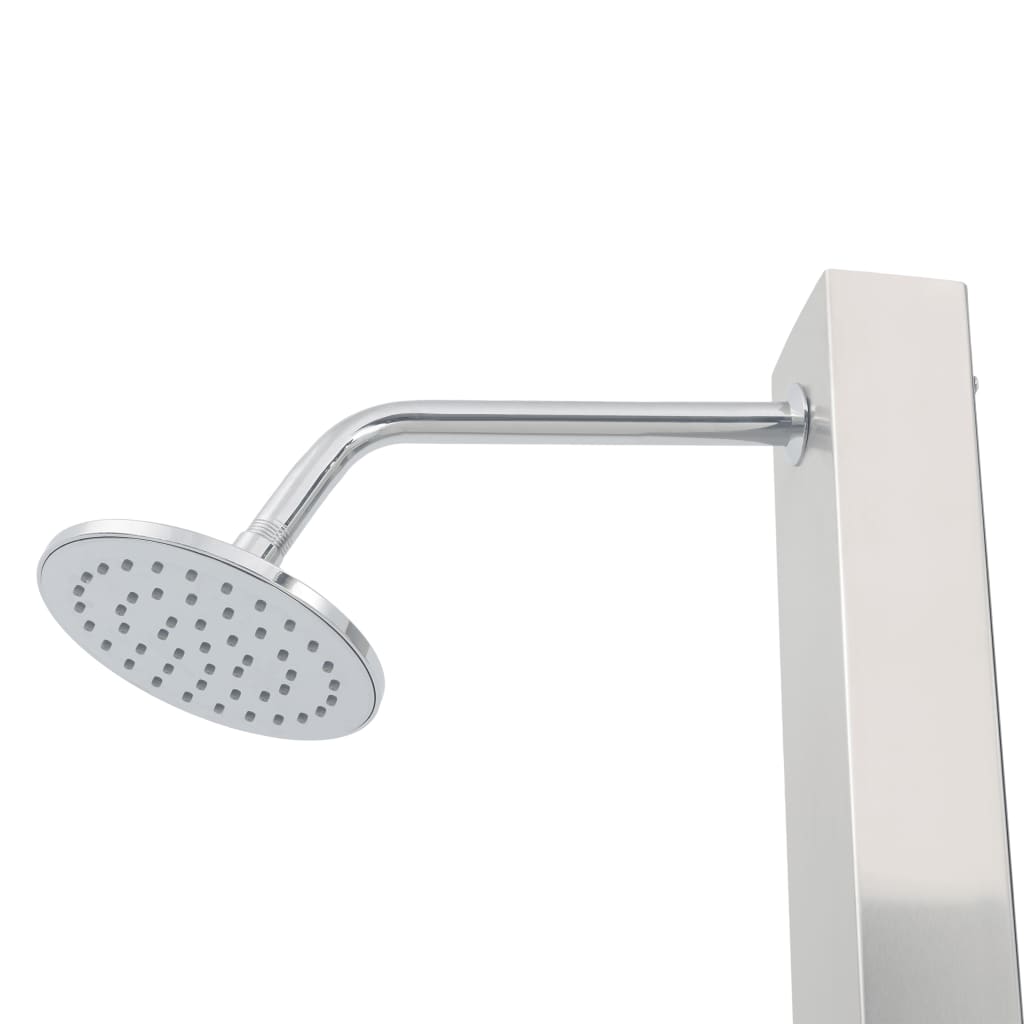 vidaXL Douche d'extérieur avec receveur de douche WPC Acier inoxydable