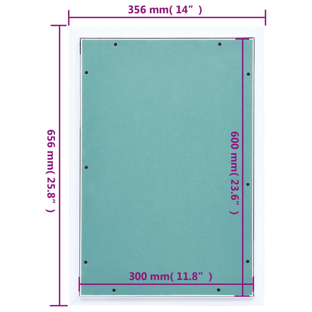 vidaXL Panneau d'accès Cadre en aluminium plaque de plâtre 300x600 mm