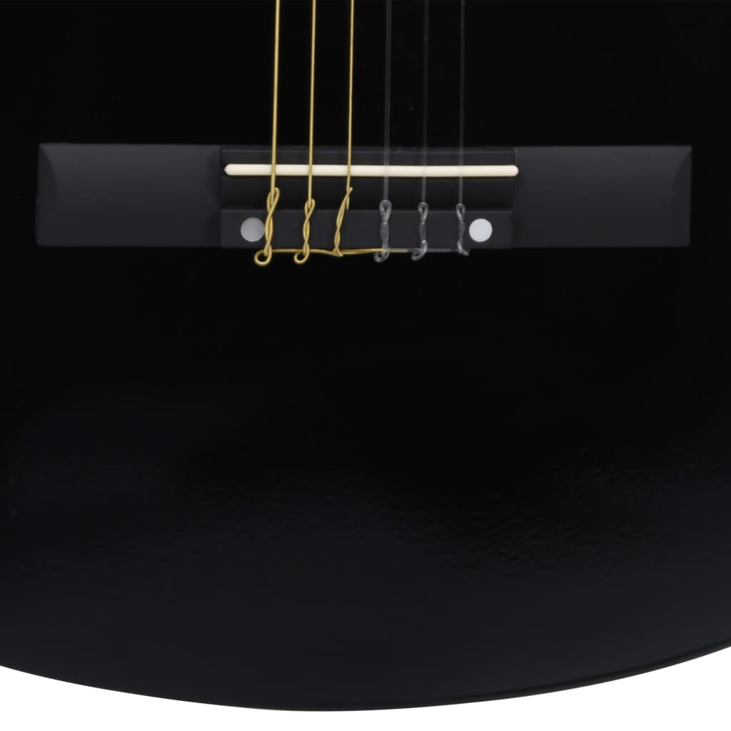vidaXL Jeu de guitare 12pcs occidental avec égaliseur et 6 cordes Noir