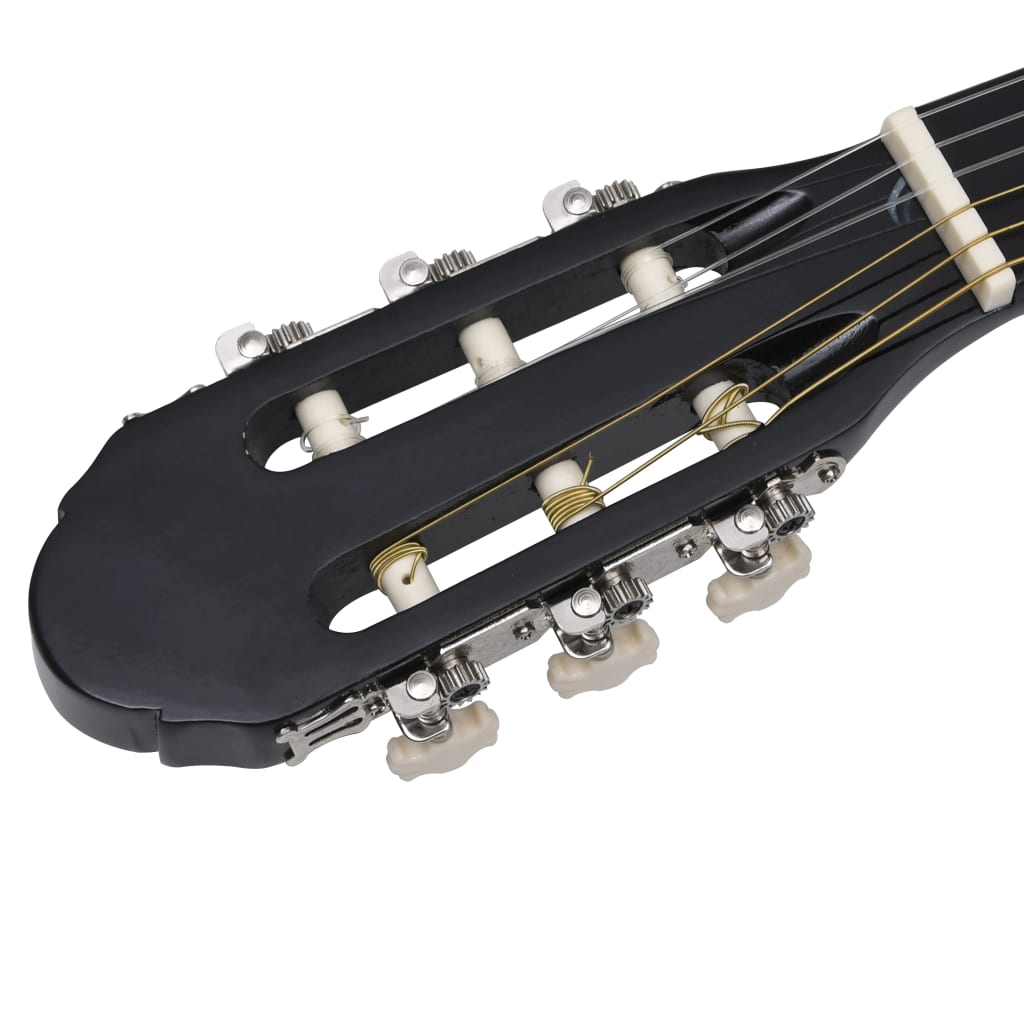 vidaXL Jeu de guitare 12pcs occidental avec égaliseur et 6 cordes Noir