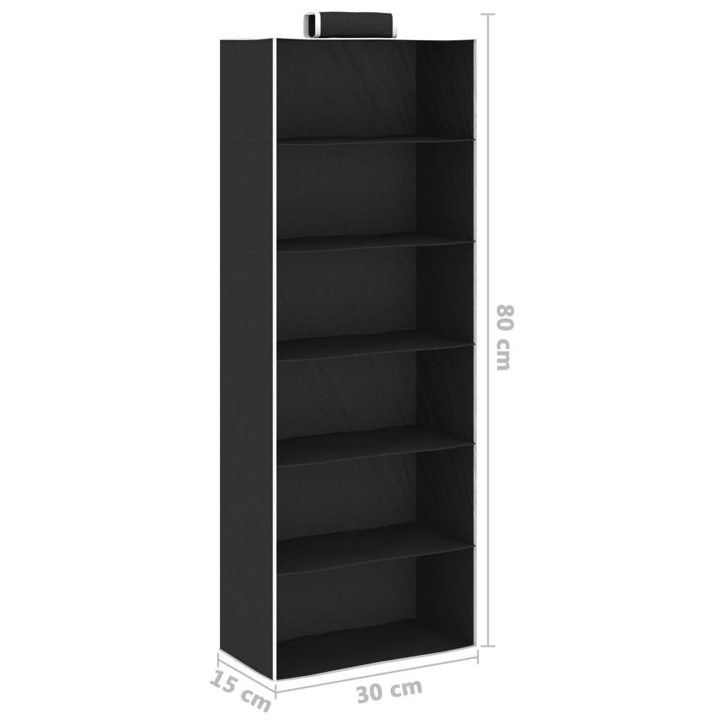 vidaXL Étagères suspendues de rangement 2 pcs 6 niveaux Tissu