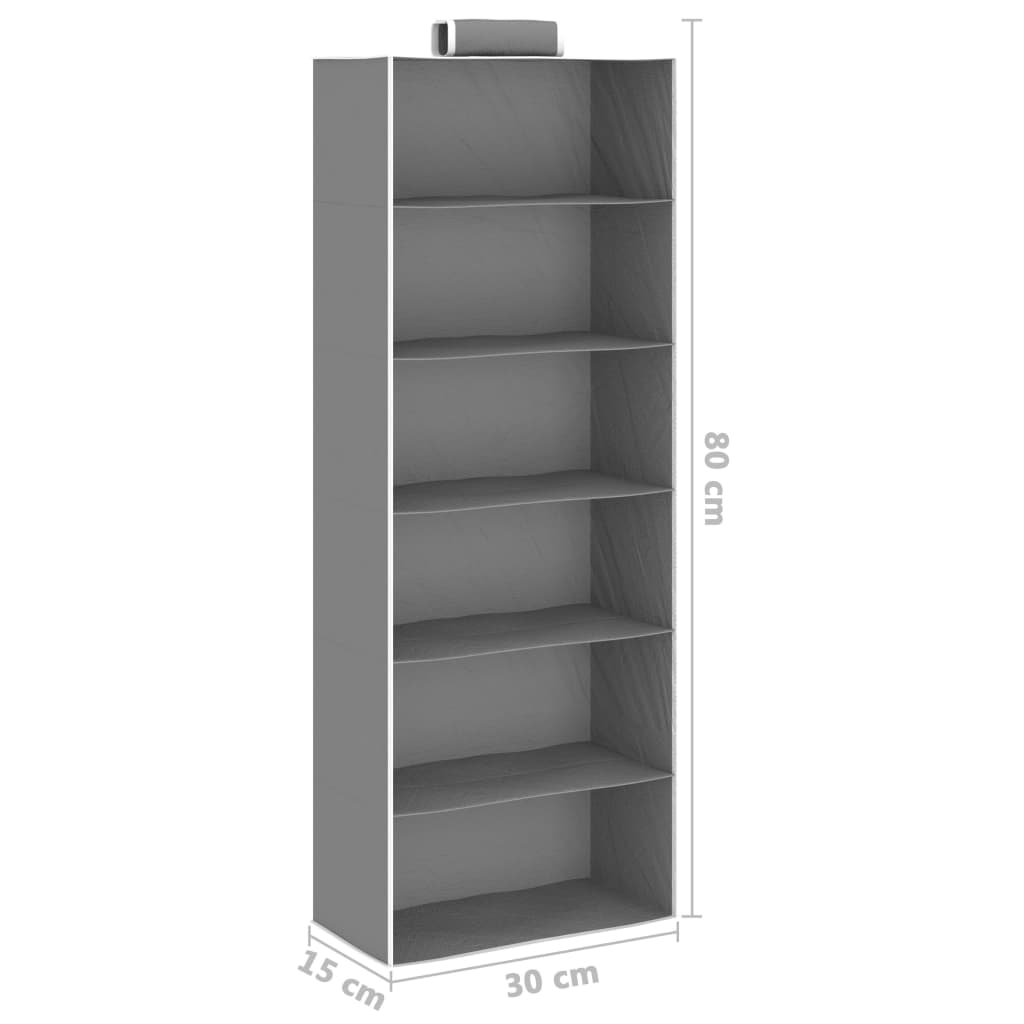 vidaXL Étagères suspendues de rangement 2 pcs 6 niveaux Tissu