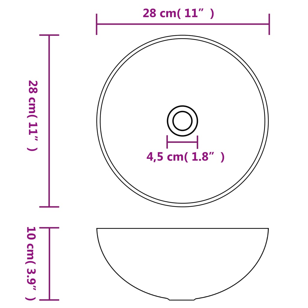 vidaXL Lavabo de salle de bain Céramique Bleu clair Rond