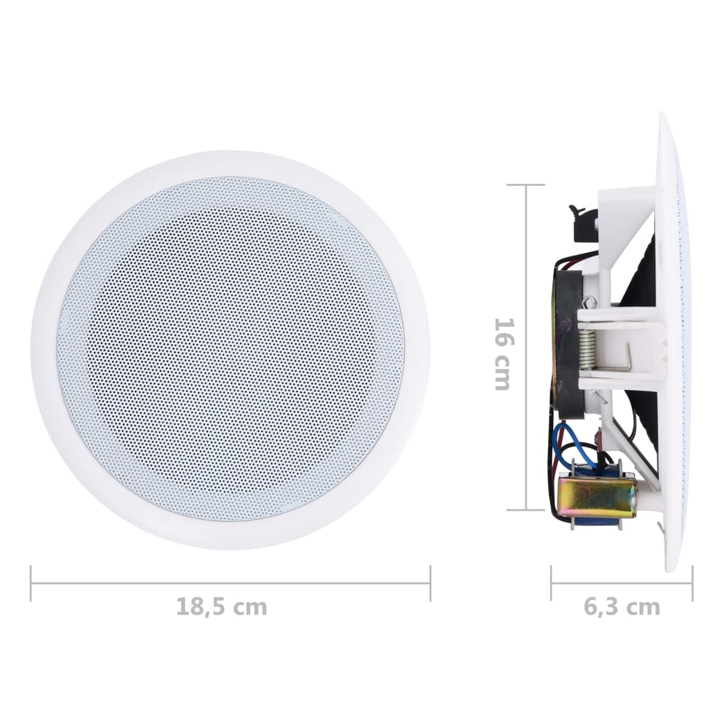 vidaXL Haut-parleurs muraux et de plafond intégrés 2 pcs 80 W