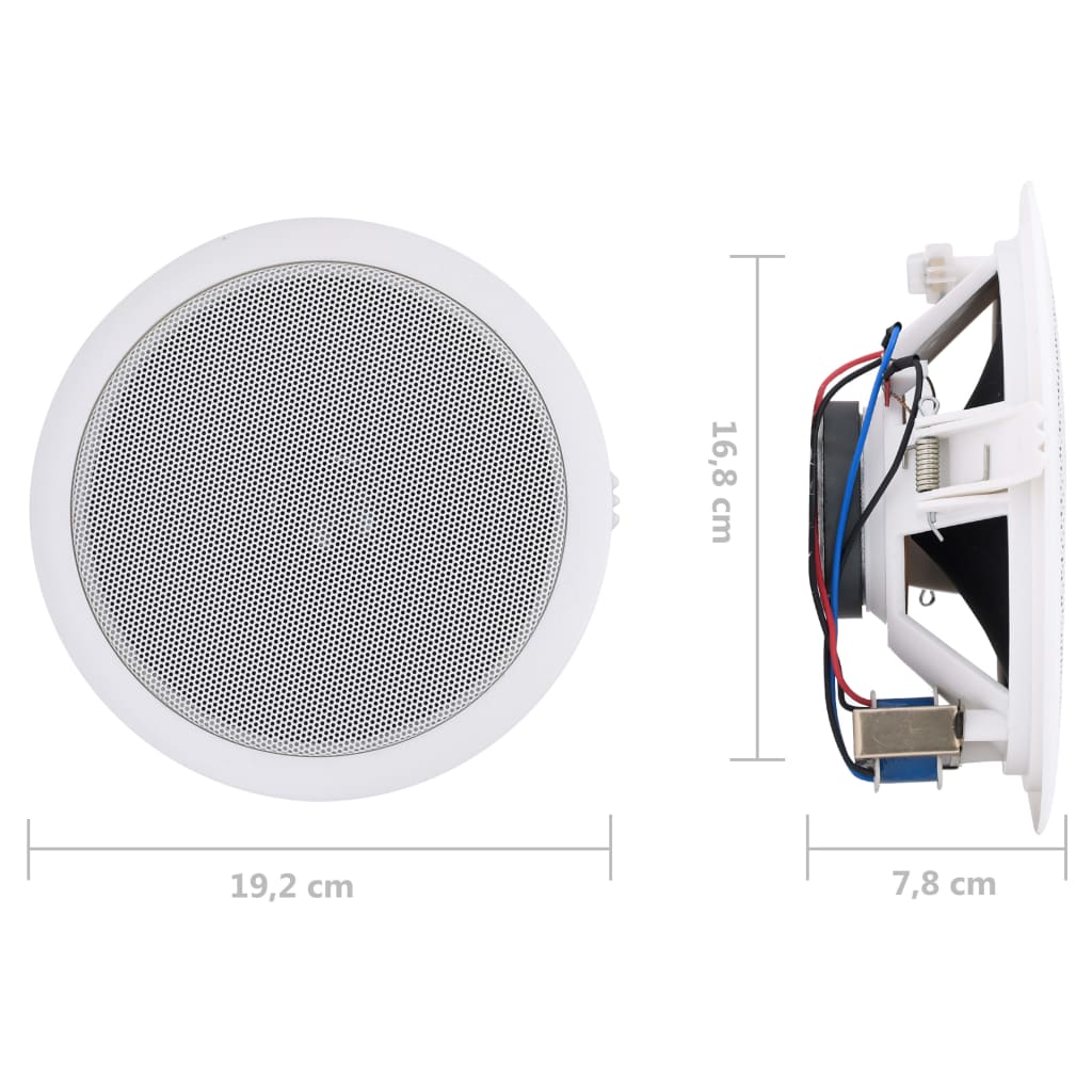 vidaXL Haut-parleurs muraux et de plafond intégrés 2 pcs 120 W