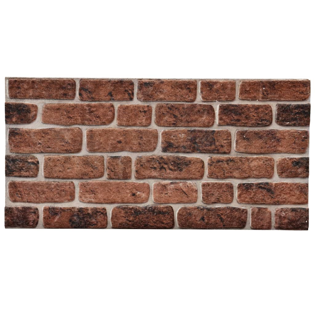vidaXL Panneaux muraux 3D design brique marron foncé 11 pcs EPS