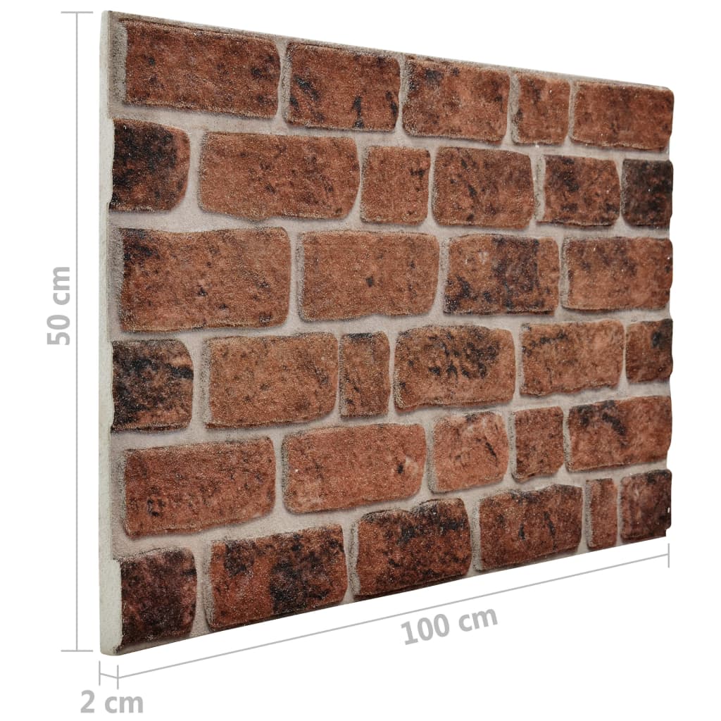 vidaXL Panneaux muraux 3D design brique marron foncé 11 pcs EPS
