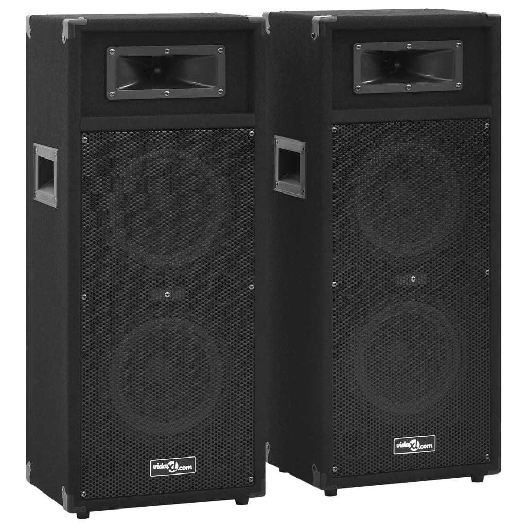 vidaXL Haut-parleurs de scène passives professionnelles Hifi 2pcs noir