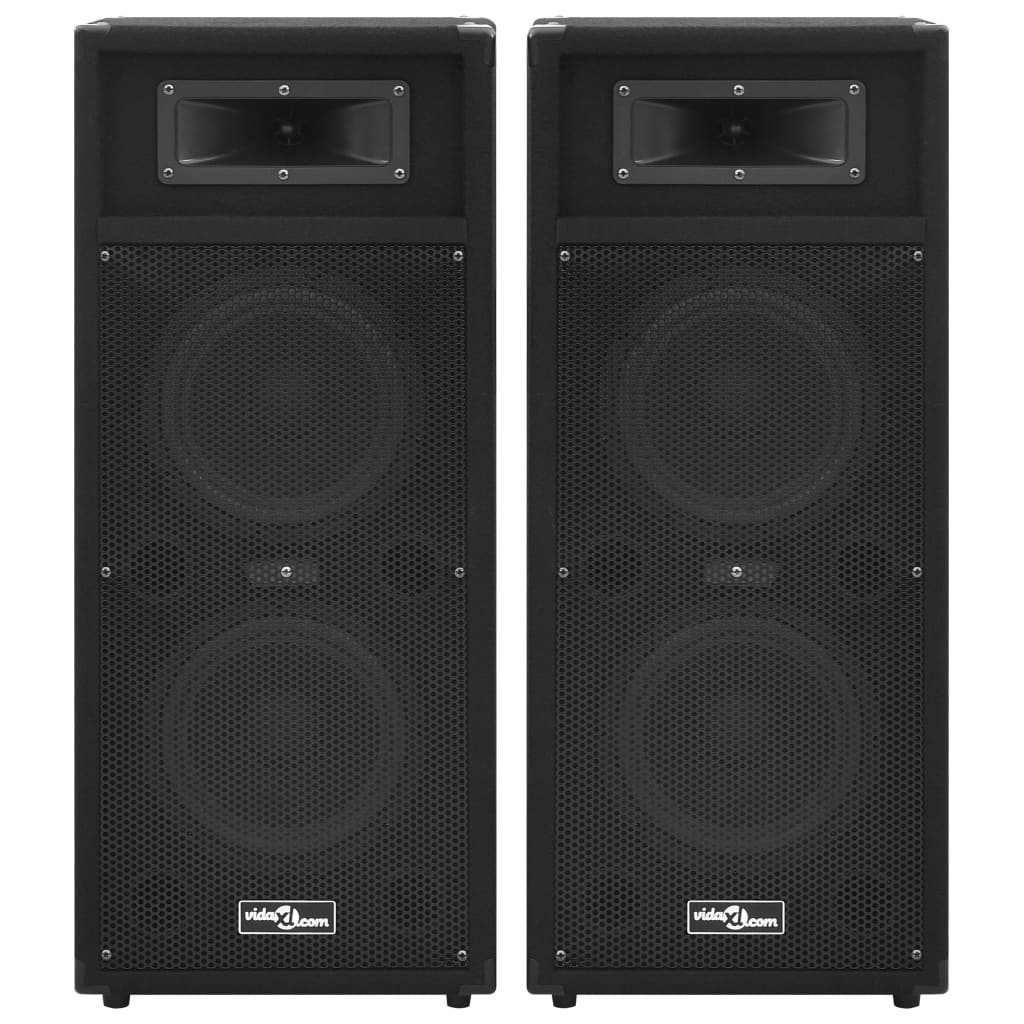 vidaXL Haut-parleurs de scène passives professionnelles Hifi 2pcs noir