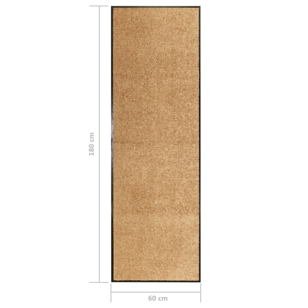 vidaXL Paillasson lavable Crème 60x180 cm