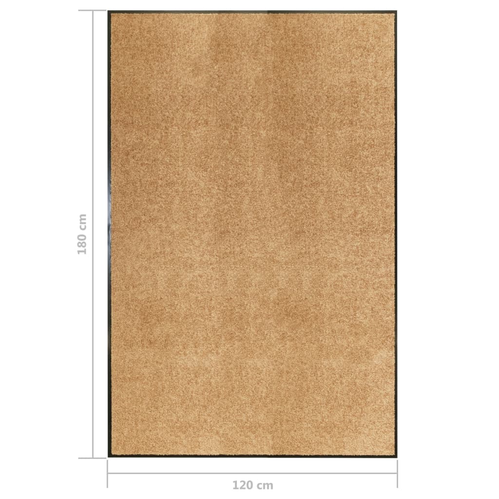 vidaXL Paillasson lavable Crème 120x180 cm