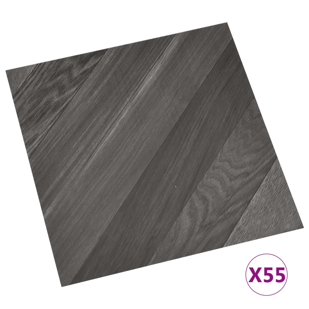 vidaXL Dalles de plancher autoadhésives 55 pcs PVC 5,11 m² gris rayé