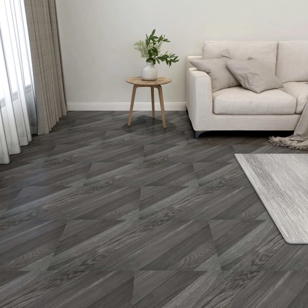 vidaXL Dalles de plancher autoadhésives 55 pcs PVC 5,11 m² gris rayé