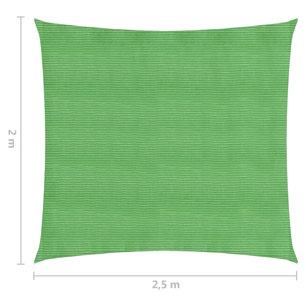 vidaXL Voile d'ombrage 160 g/m² Vert clair 2x2,5 m PEHD