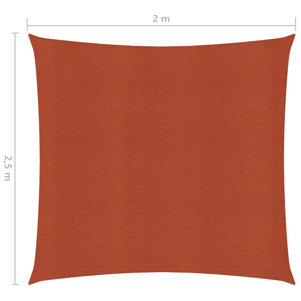 vidaXL Voile d'ombrage 160 g/m² Terre cuite 2x2,5 m PEHD