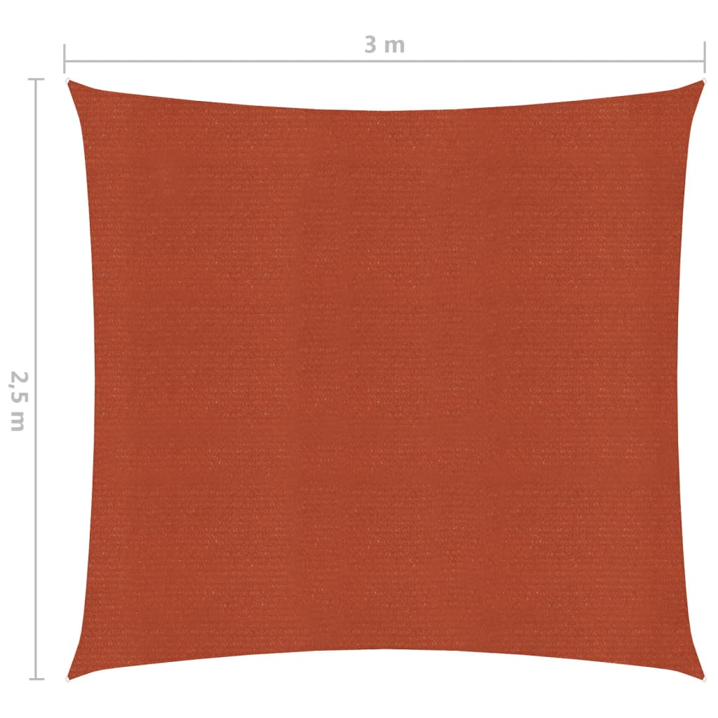 vidaXL Voile d'ombrage 160 g/m² Terre cuite 2,5x3 m PEHD