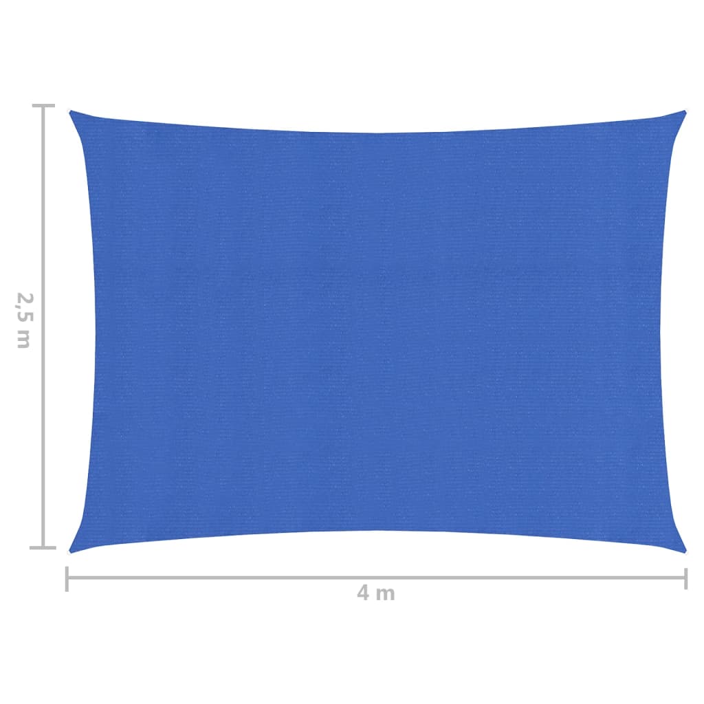 vidaXL Voile d'ombrage 160 g/m² Bleu 2,5x4 m PEHD