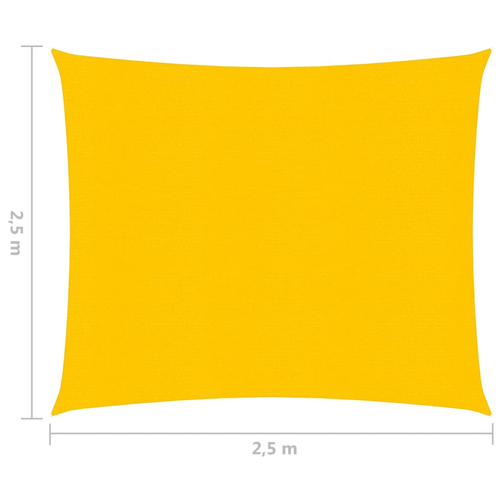 vidaXL Voile d'ombrage 160 g/m² Jaune 2,5x2,5 m PEHD