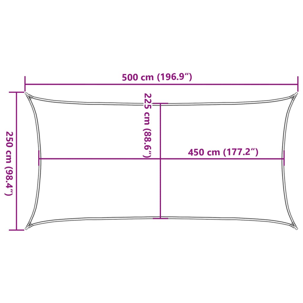 vidaXL Voile d'ombrage 160 g/m² Jaune 2,5x5 m PEHD