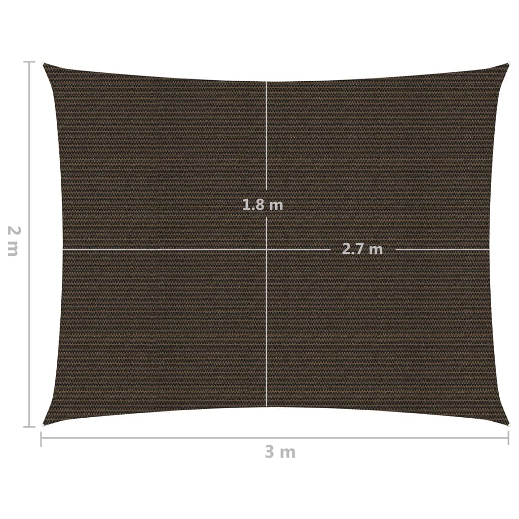 vidaXL Voile d'ombrage 160 g/m² Marron 2x3 m PEHD
