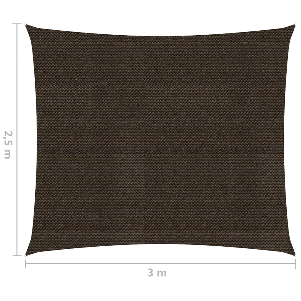 vidaXL Voile d'ombrage 160 g/m² Marron 2,5x3 m PEHD