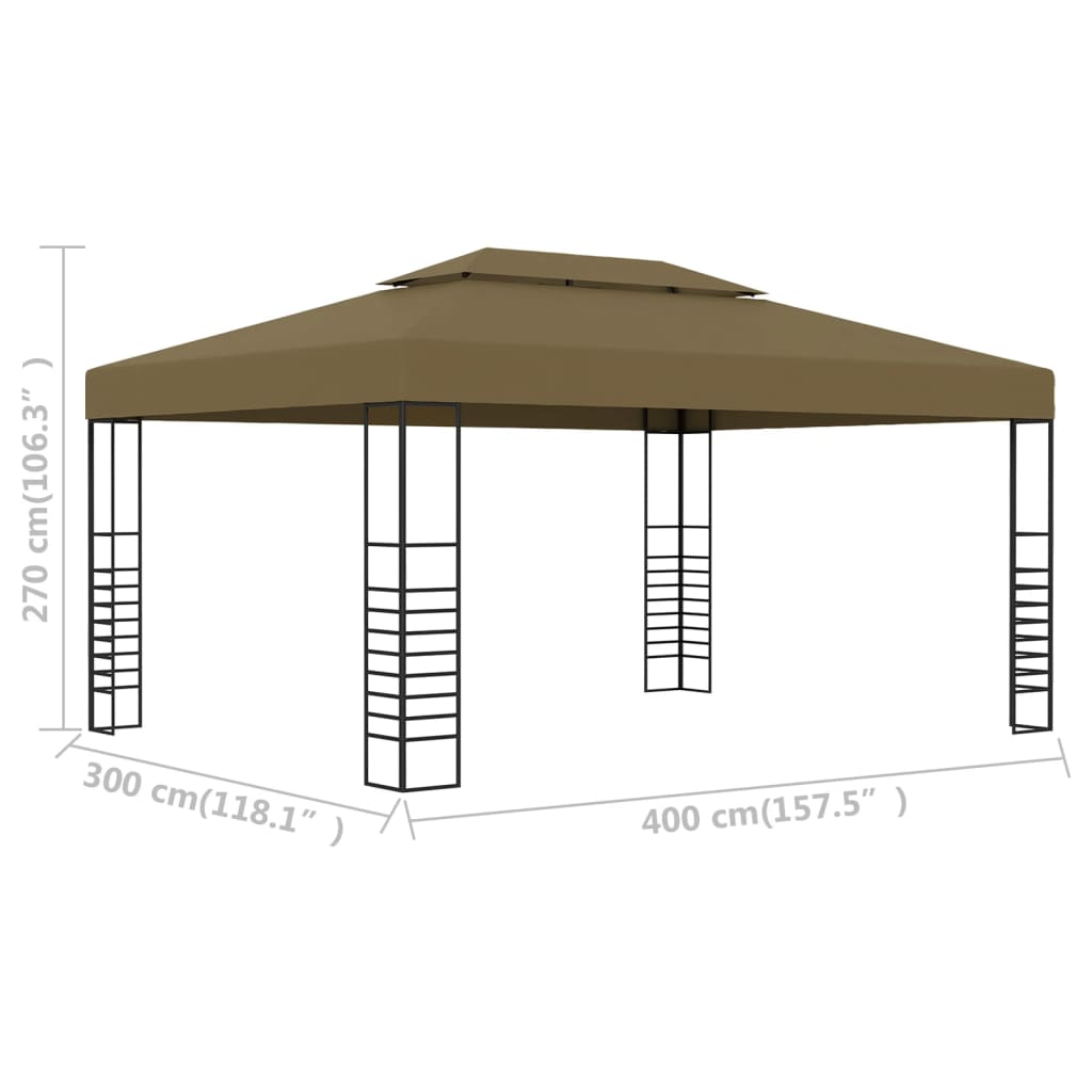 vidaXL Chapiteau 3x4 m Taupe 180 g/m²