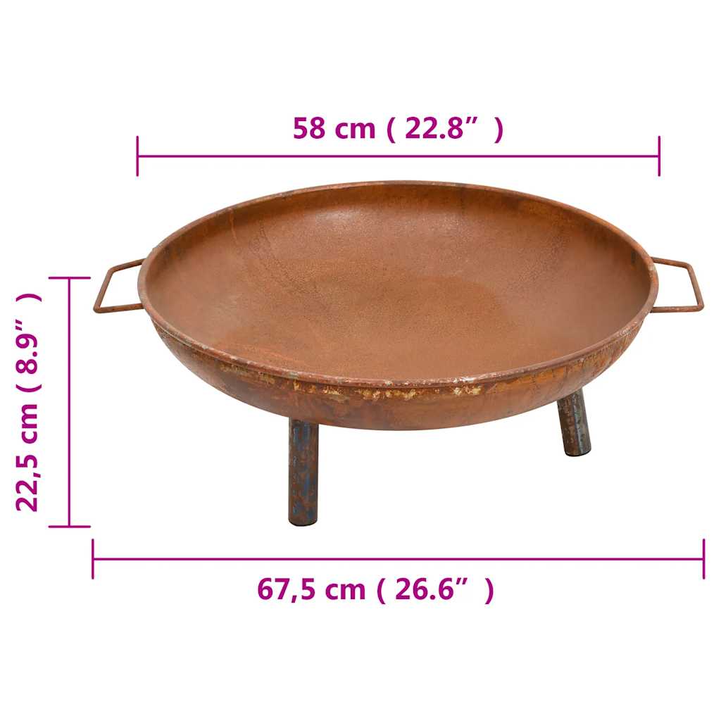 vidaXL Foyer 67,5x58x22,5 cm Acier
