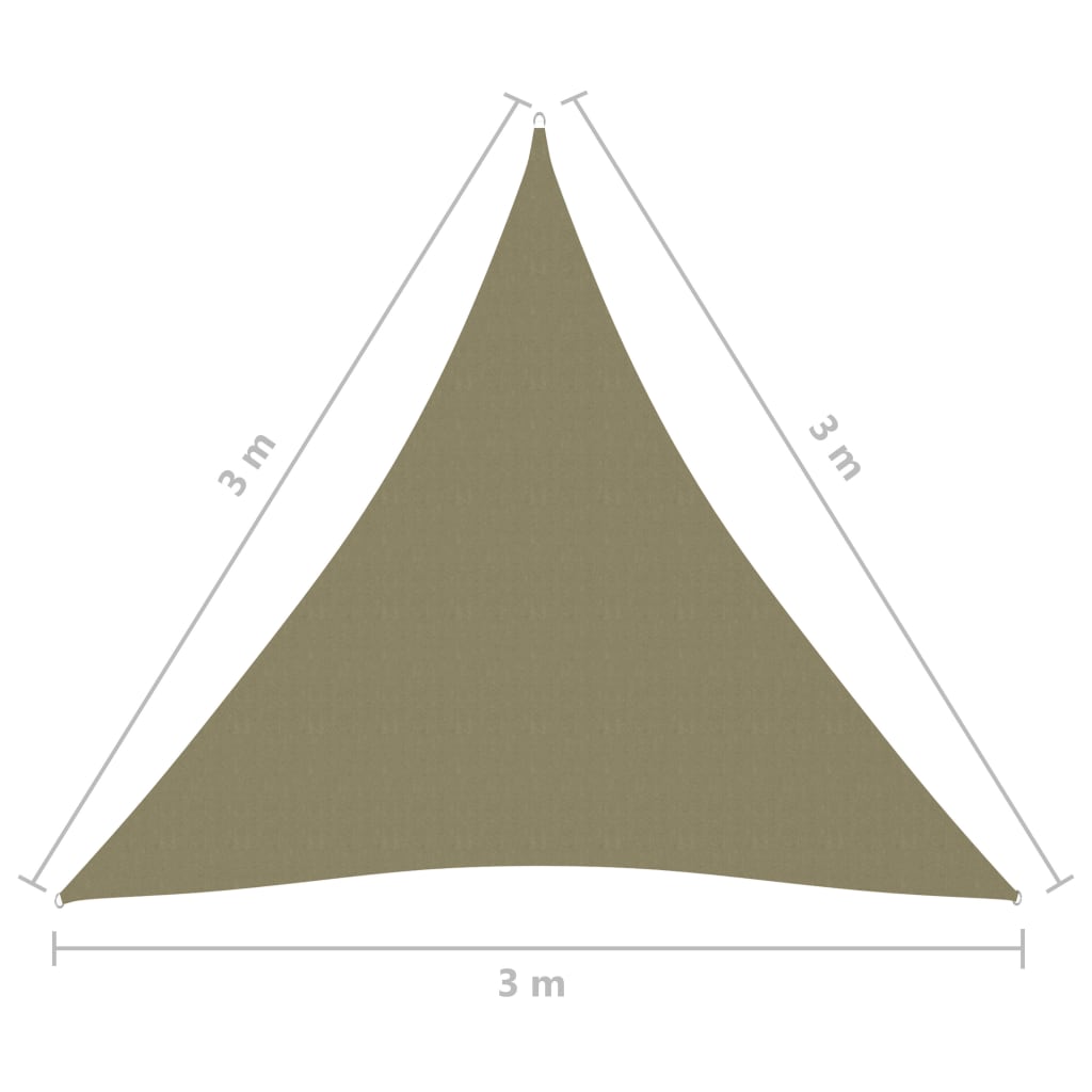 vidaXL Voile de parasol tissu oxford triangulaire 3x3x3 m beige