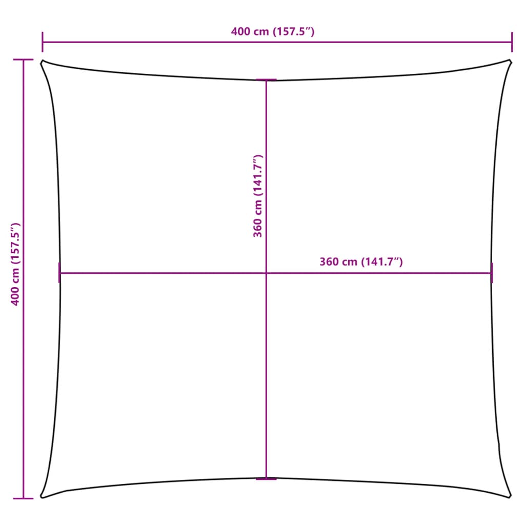 vidaXL Voile de parasol tissu oxford carré 4x4 m crème