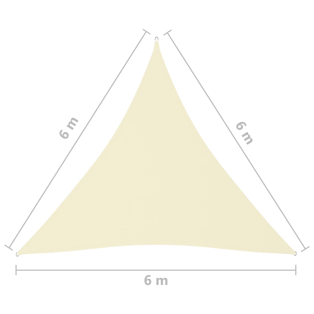vidaXL Voile de parasol tissu oxford triangulaire 6x6x6 m crème