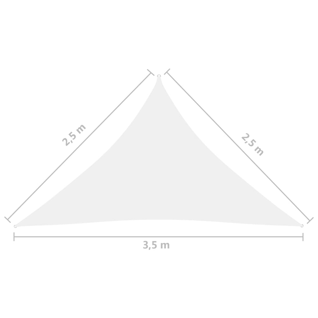 vidaXL Voile de parasol tissu oxford triangulaire 2,5x2,5x3,5 m blanc