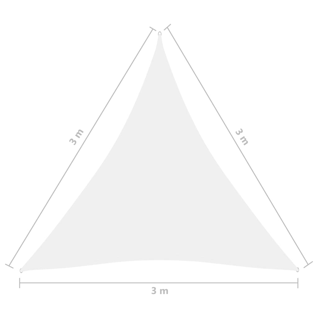 vidaXL Voile de parasol tissu oxford triangulaire 3x3x3 m blanc