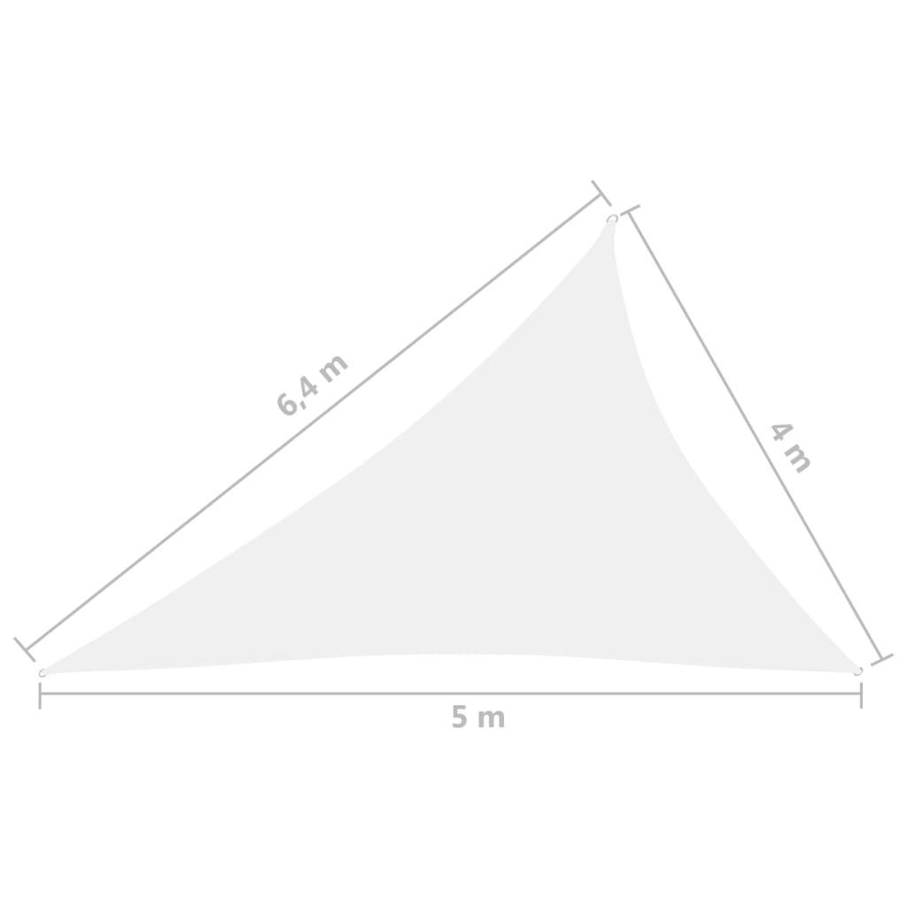 vidaXL Voile de parasol tissu oxford triangulaire 4x5x6,4 m blanc