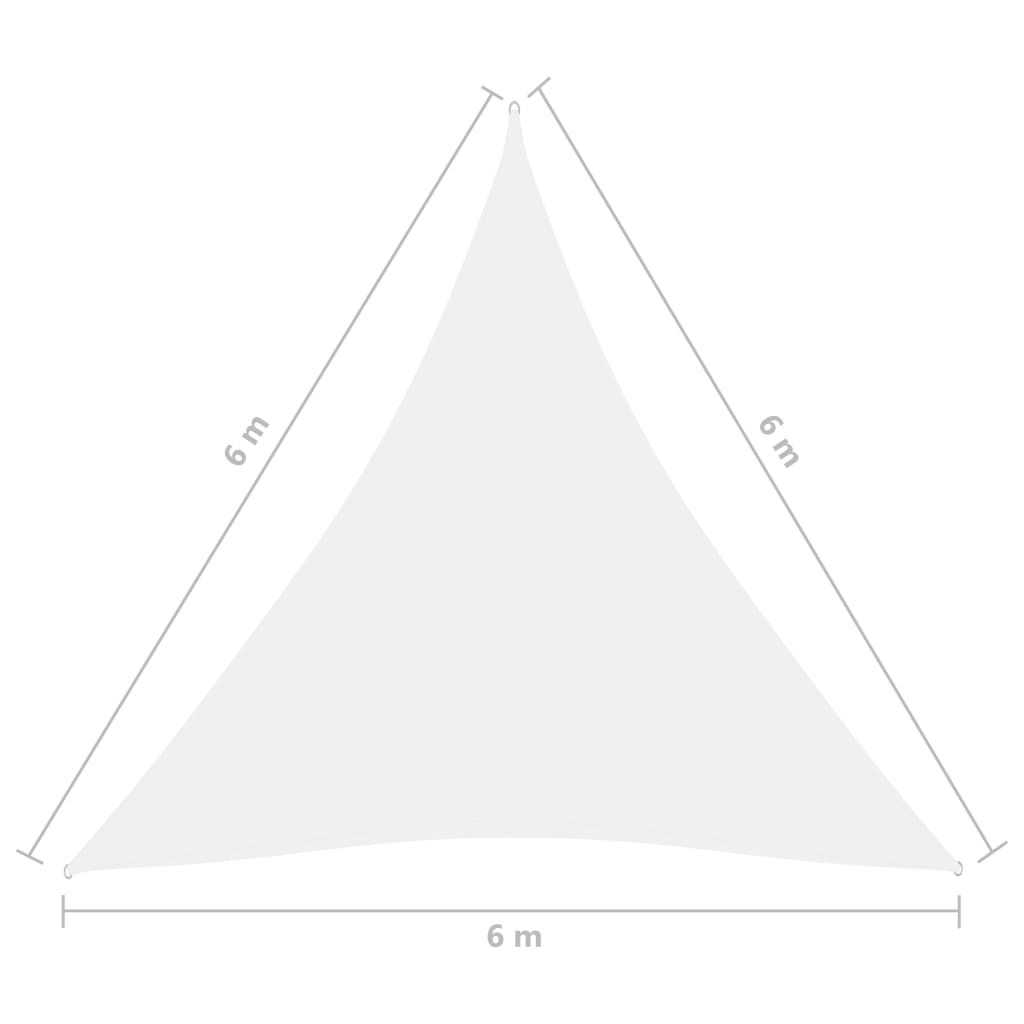vidaXL Voile de parasol tissu oxford triangulaire 6x6x6 m blanc
