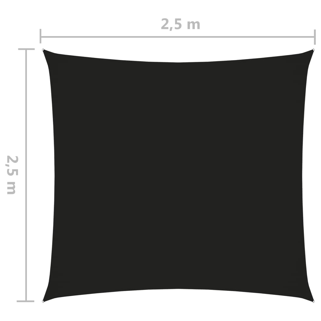 vidaXL Voile de parasol tissu oxford carré 2,5x2,5 m noir