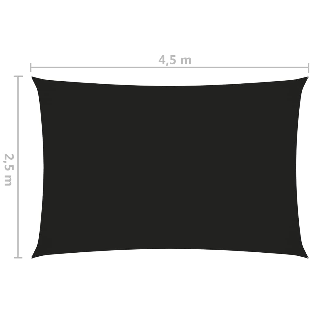 vidaXL Voile de parasol tissu oxford rectangulaire 2,5x4,5 m noir