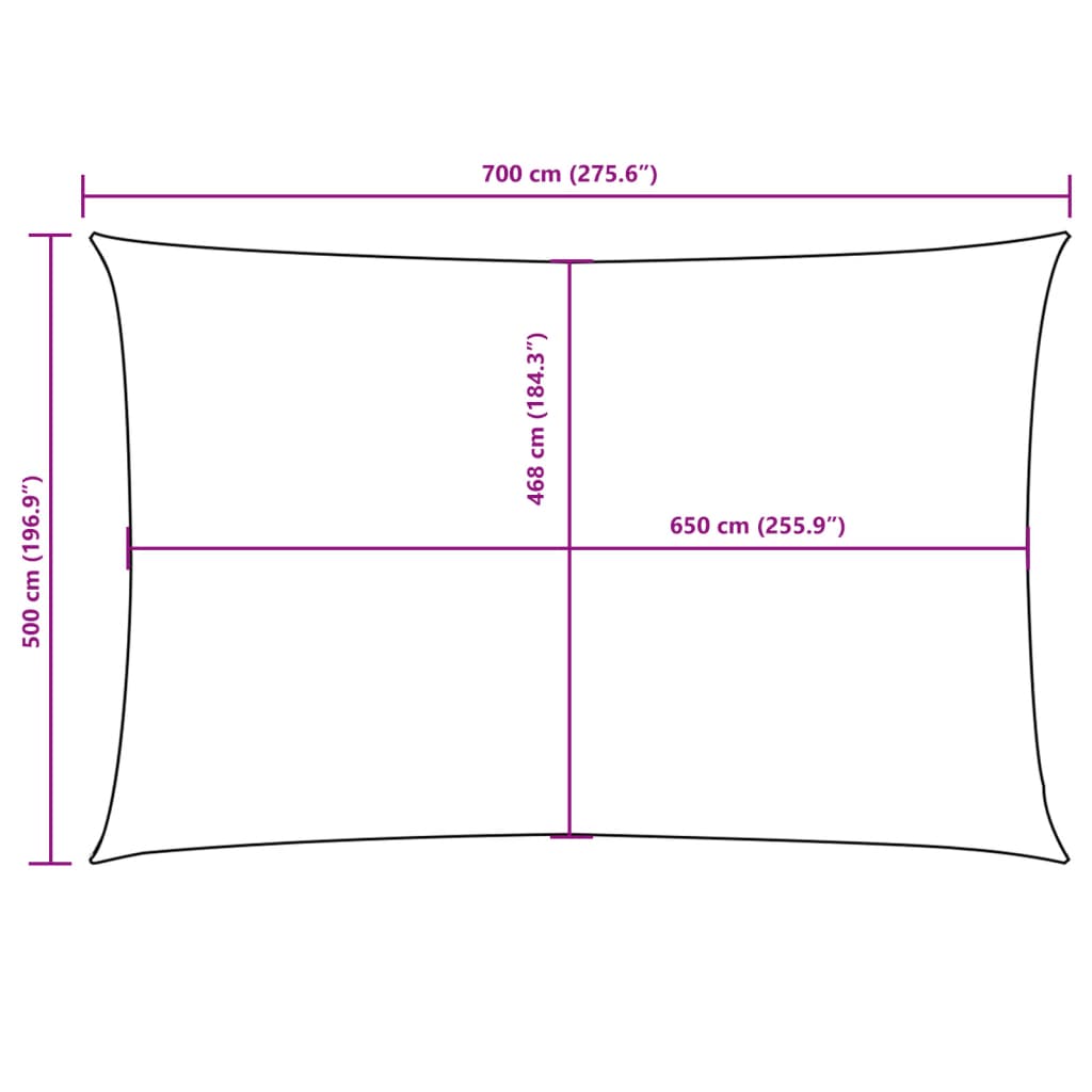 vidaXL Voile de parasol tissu oxford rectangulaire 5x7 m marron