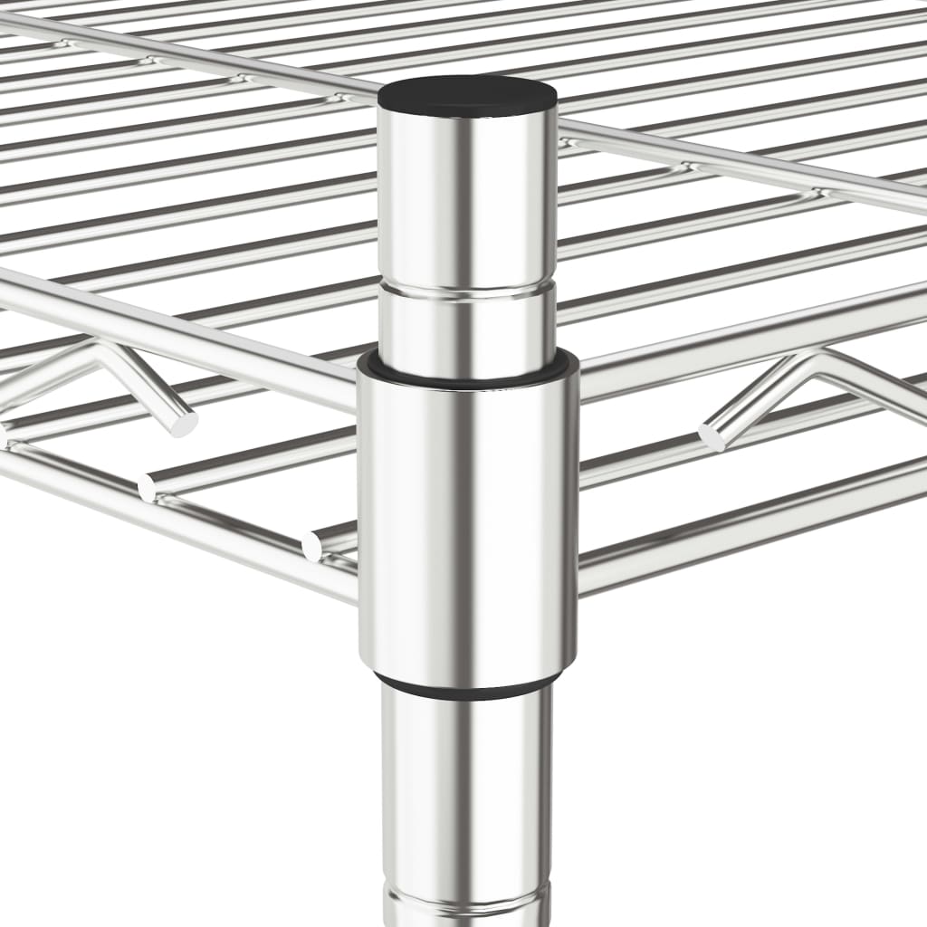 vidaXL Étagère de rangement 3 niveaux et roues 60x35x81cm chrome 150kg