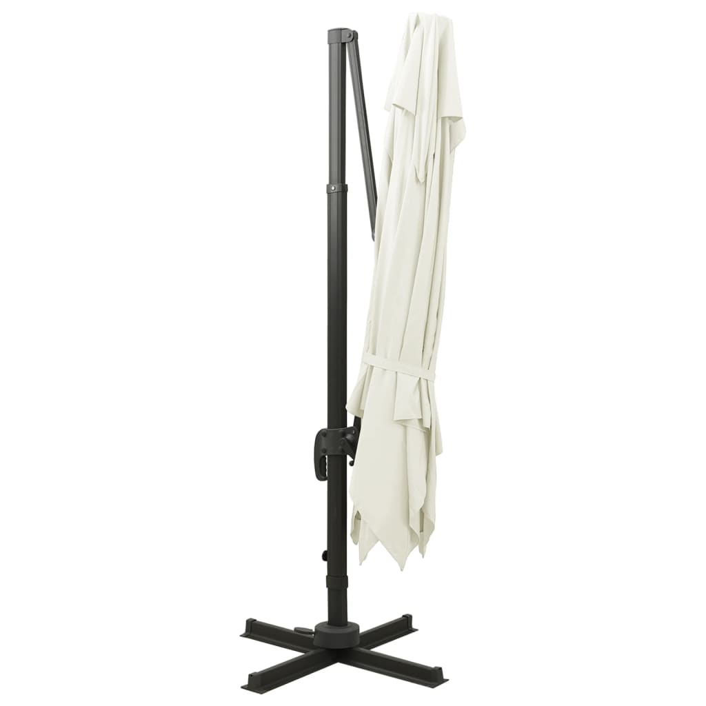 vidaXL Parasol de jardin en porte-à-faux avec double toit sable