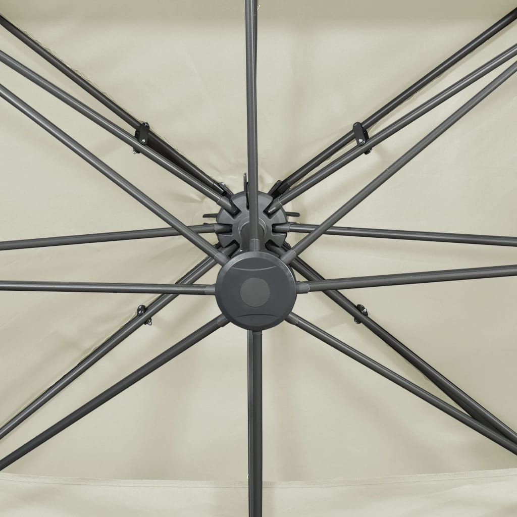 vidaXL Parasol de jardin en porte-à-faux avec double toit sable