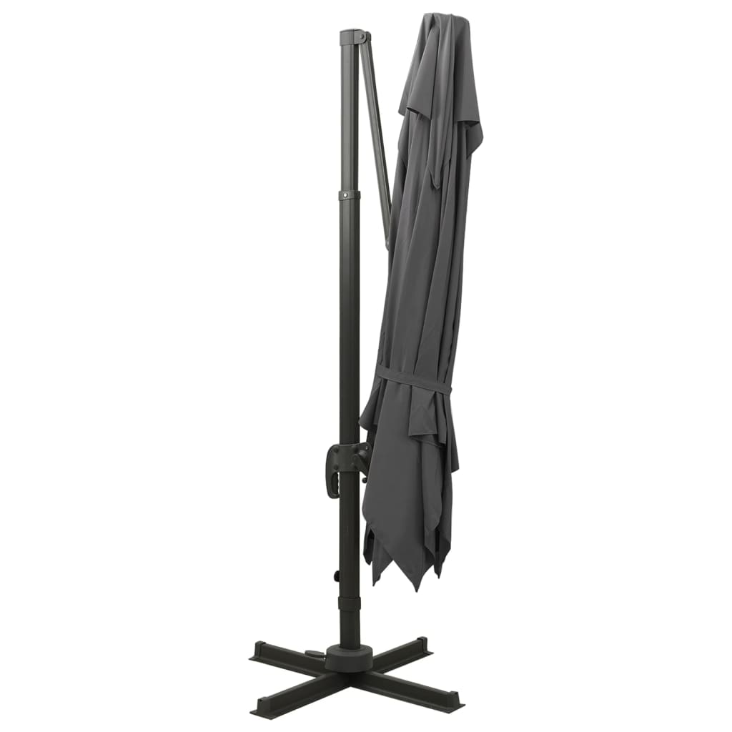 vidaXL Parasol de jardin en porte-à-faux avec double toit anthracite