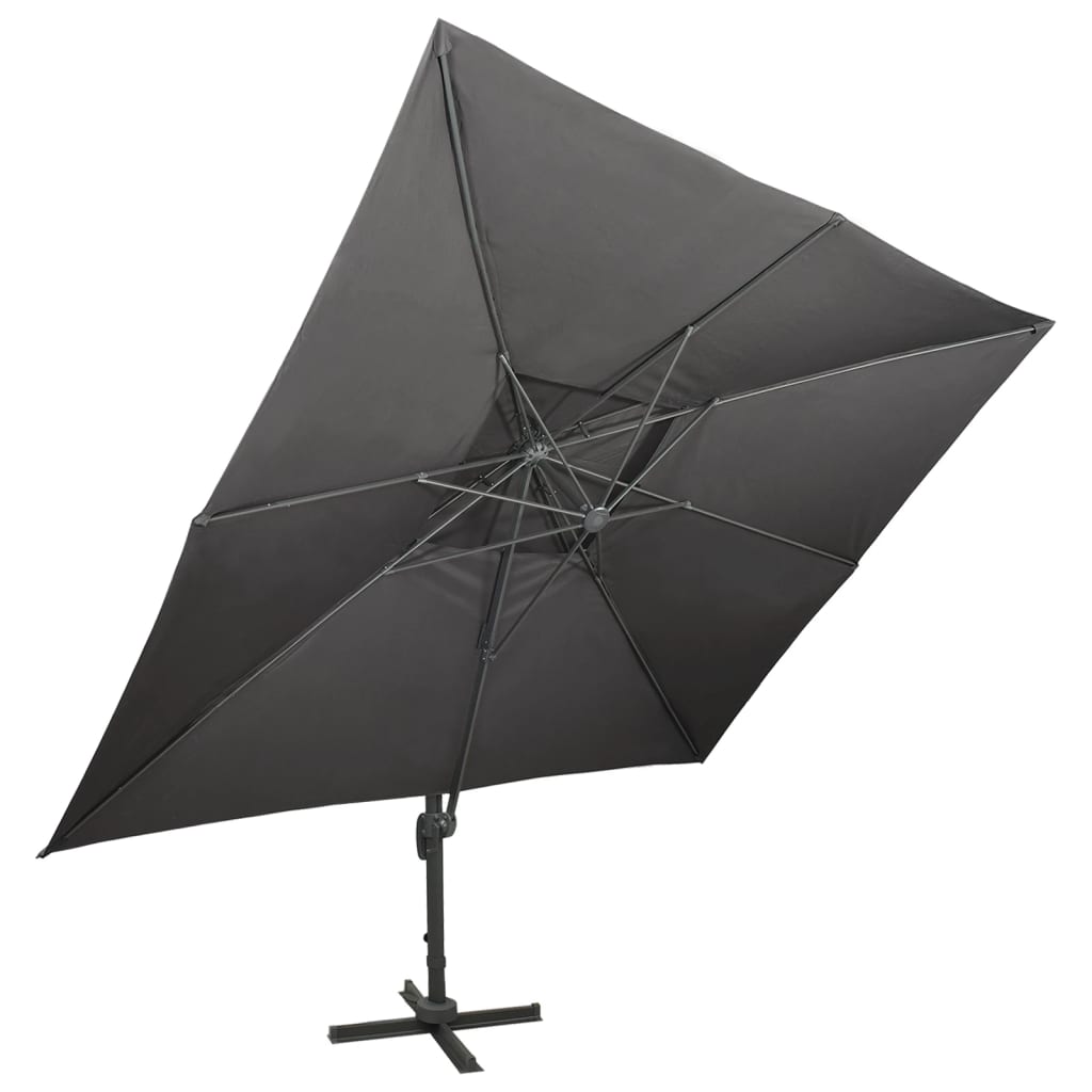 vidaXL Parasol de jardin en porte-à-faux avec double toit anthracite