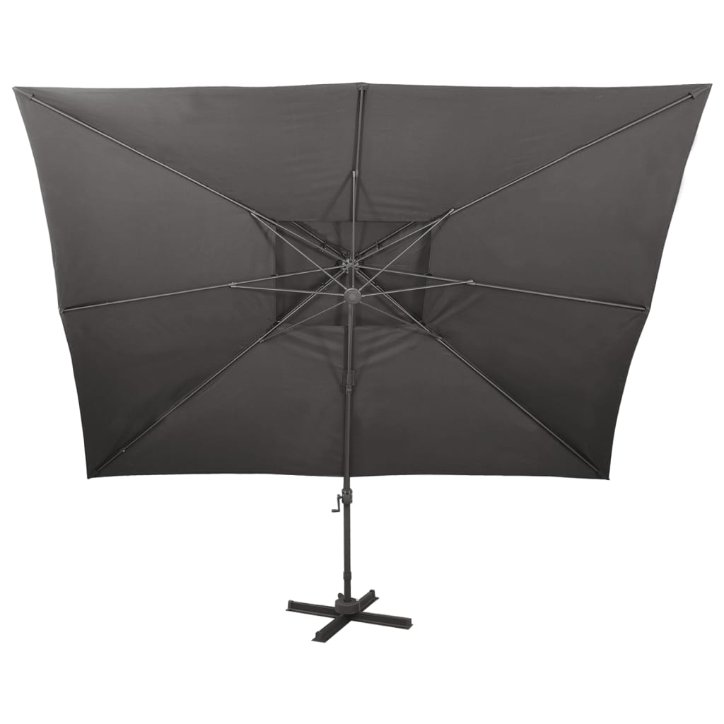vidaXL Parasol de jardin en porte-à-faux avec double toit anthracite